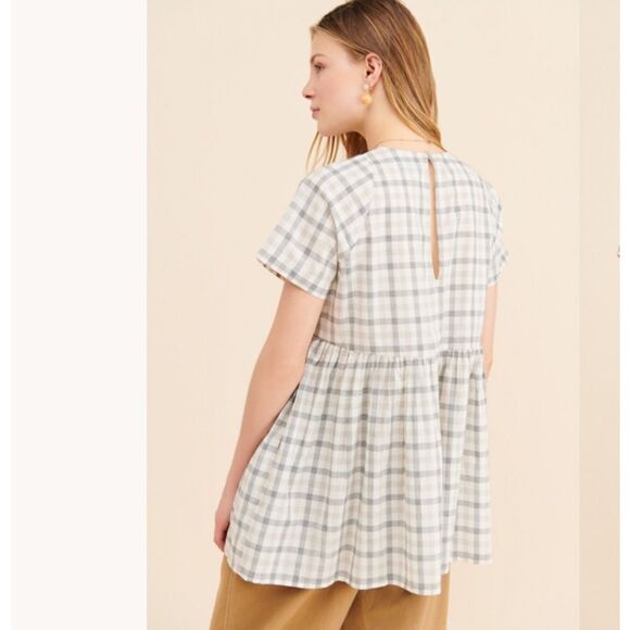 Urban Outfitters  Cody Checkered Babydoll Blouse Size XS - Picture 4 of 9